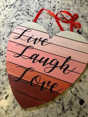 Live Laugh Love Heart Door Hanger